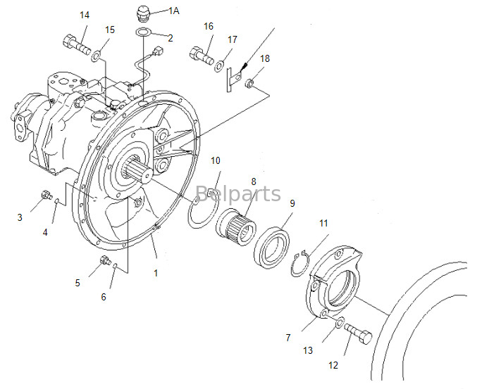 Belparts Excavator Pc100-6 Pc120-6 Pc120-2 Pc100 ปั๊มหลัก 708-1L-00070 ปั๊มไฮดรอลิกสำหรับ Komatsu