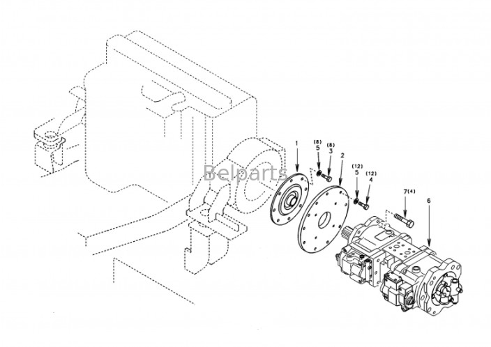 Belparts Excavator  360 ec360 ec210blc ec460 excavator ปั๊มหลักไฮดรอลิก assy SA 7220-00700