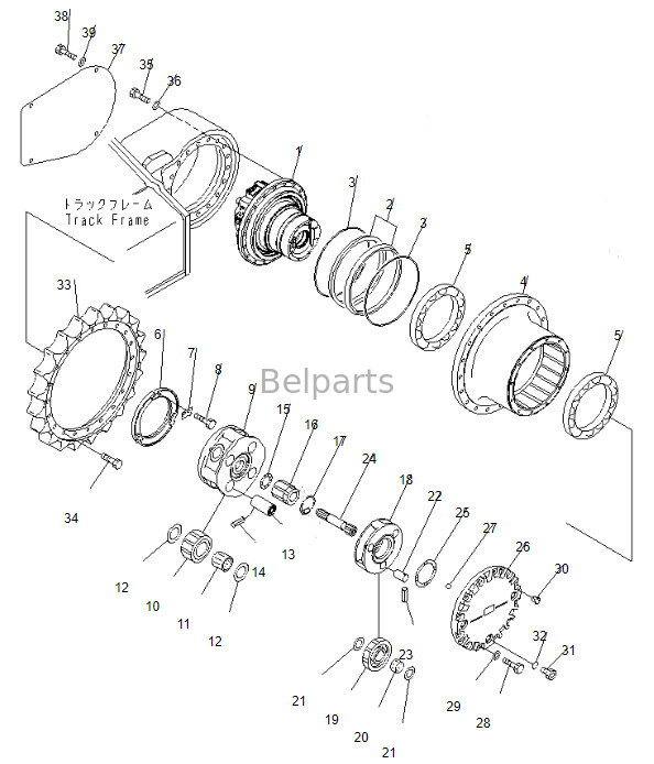 Excavator Travel Motor Assy PC200-8 Final Drive 708-8F-00250 สำหรับ Komatsu
