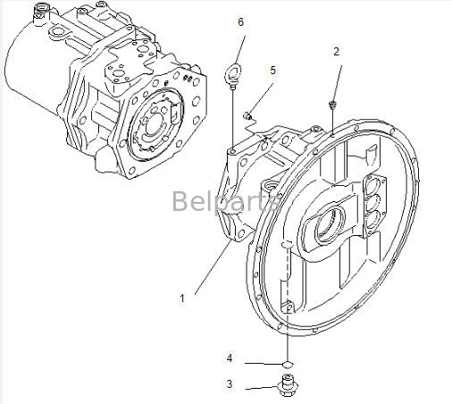 Belparts ปั๊มหลักเครื่องขุด PC300-6 ปั๊มหลักไฮดรอลิก 708-2H-00110 708-2H-00181 708-2H-00131 สําหรับ komatsu