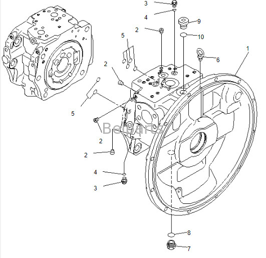 Belparts ปั๊มหลักเครื่องขุด PC400-7 ปั๊มหลักไฮดรอลิก 708-2H-00026 708-2H-00022 708-2H-00460 สําหรับ komatsu