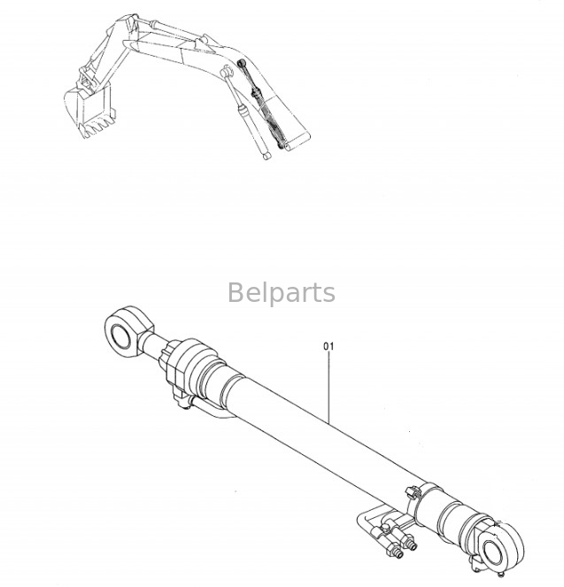 เบลพาร์ทส์ Excavator ไฮดรอลิก EX270-5 EX270LC-5 EX280LCH-5 Boom Arm Bucket Cylinder Assy สําหรับฮิตาชิ 9147235 9147237