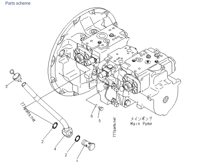 Komatsu PC400-7 708-2H-00022 708-2H-00450 708-2H-00460 ปั๊มแกนไฮดรอลิก สําหรับชิ้นส่วนเครื่องขุดขนาดเล็ก
