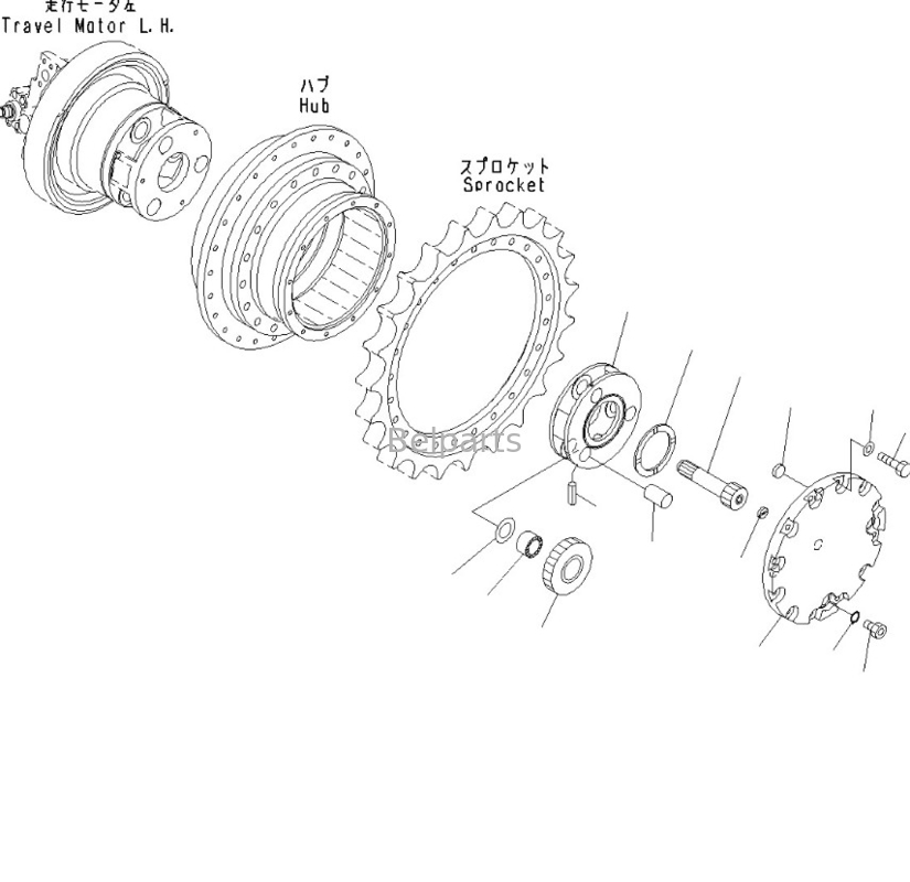 เครื่องขับเคลื่อนท้ายของ Belparts D31EX-22 D37PX-22 D39EX-22 เครื่องขุดดิน เครื่องยนต์เดินทาง 706-8F-01110 11Y-27-30301 สําหรับ Komatsu