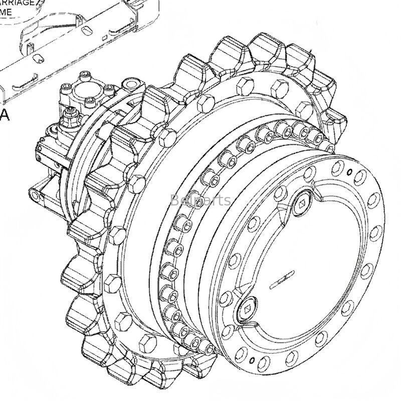 มอเตอร์ขับเคลื่อนสุดท้ายรถขุด John Deere 690E LC 690ELC ส่วน AT147222 AT147221 ตัวลดมอเตอร์ไฮดรอลิก