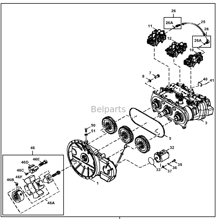 John Deere 245G LC 245 P-Tier ปั๊มไฮดรอลิกหลัก Original FYB60000111 9316776 สำหรับชิ้นส่วนรถขุด Belparts