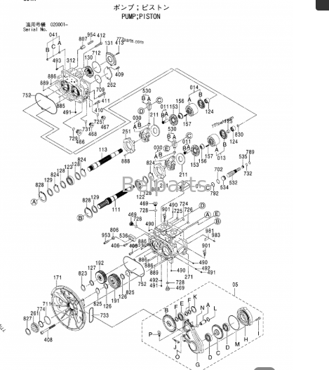 Deere 450D LC ปั๊มไฮดรอลิกหลัก 4633472 4633474 PG200028 Fit 450DLC ชิ้นส่วนรถขุด BELPARTS