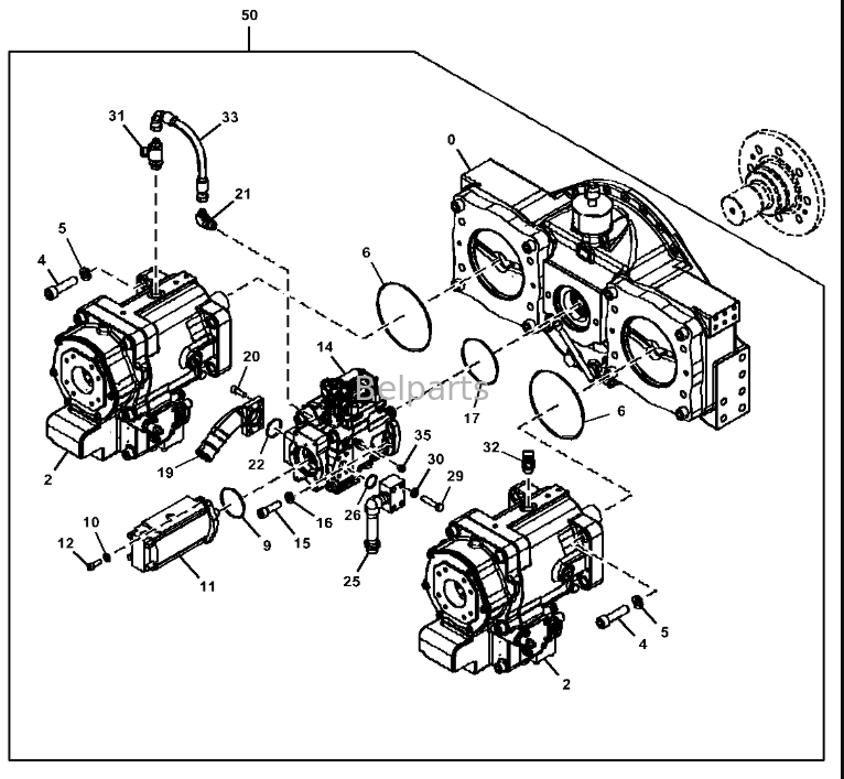 Deere 670G 870G LC 670 870 P-ชั้นหลักปั๊มไฮดรอลิก 9298854 PG202169 FYB60000412 FYB60000413 สำหรับExcavatorเปลี่ยนชิ้นส่วน