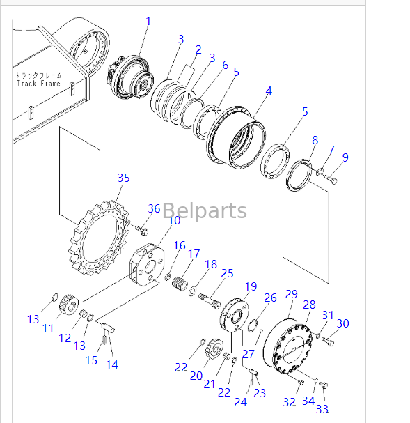 208-27-00411 208-27-00421 ไดรฟ์สุดท้ายสำหรับ KOMATSU PC390LC-10 PC400-7 PC400LC-7 PC450-7 PC450LC-7 PC450-8 PC450LC-8 Excavator Travel Track Motor พร้อมการลด