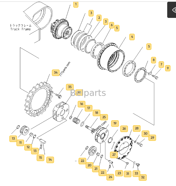 208-27-00240 Final Driver สำหรับ PC400-7 PC400LC-7 PC450-7 PC450LC-7 อะไหล่รถขุด Travel Motor พร้อมกล่องเกียร์ Track ลด