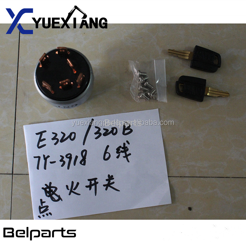 Belparts รถขุด 307 308C 312 320 320C ไฟฟ้า 6 สายสวิตช์กลุ่มความร้อนเริ่ม E320B E320C 7Y-3918 สตาร์ทจุดระเบิด