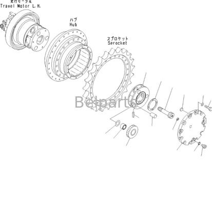 เครื่องขับเคลื่อนท้ายของ Belparts D31EX-22 D37PX-22 D39EX-22 เครื่องขุดดิน เครื่องยนต์เดินทาง 706-8F-01110 11Y-27-30301 สําหรับ Komatsu